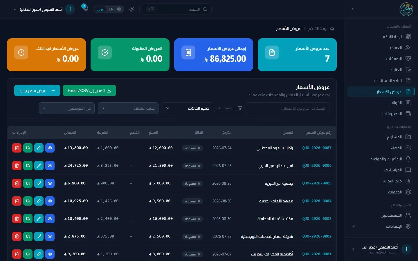 عروض الأسعار