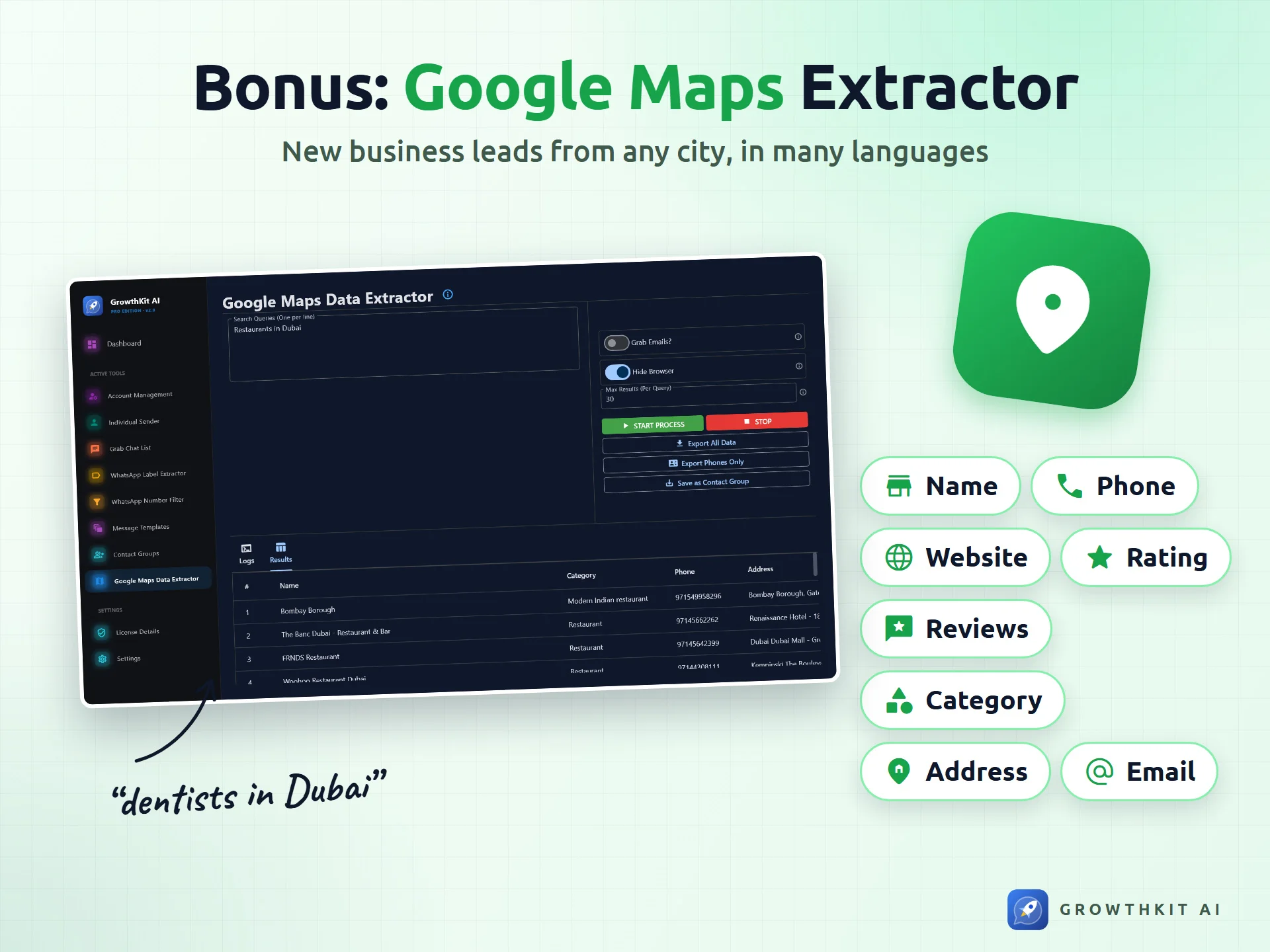 Google Maps extractor