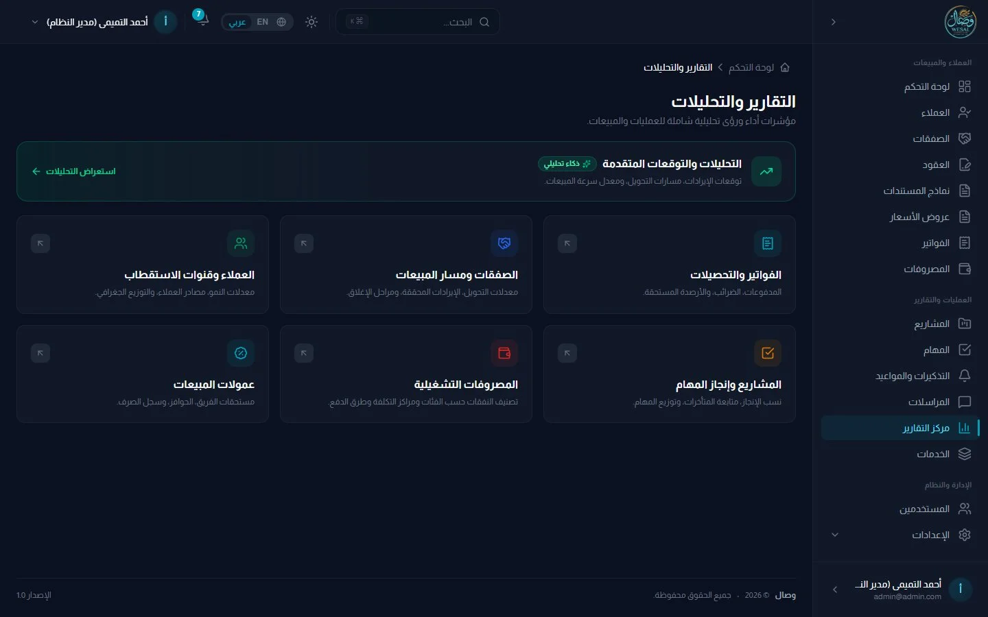 التقارير والتحليلات